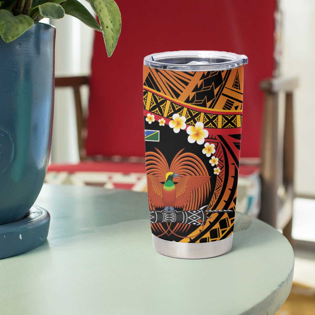 Melanesian Papua New Guinea Tumbler Cup Plumeria Bird of Paradise Tribal LT9 - Polynesian Pride