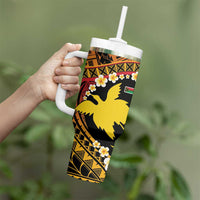 Melanesian Papua New Guinea Tumbler With Handle Plumeria Bird of Paradise Tribal LT9 - Polynesian Pride