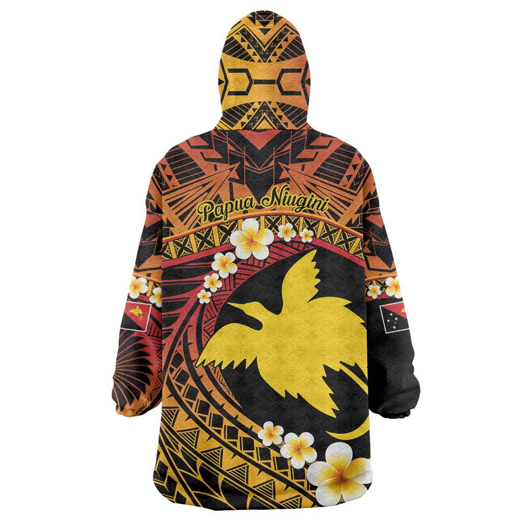 Melanesian Papua New Guinea Wearable Blanket Hoodie Plumeria Bird of Paradise Tribal LT9 - Polynesian Pride