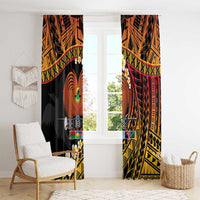 Melanesian Papua New Guinea Window Curtain Plumeria Bird of Paradise Tribal LT9 - Polynesian Pride