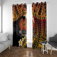 Melanesian Papua New Guinea Window Curtain Plumeria Bird of Paradise Tribal LT9 With Grommets Red - Polynesian Pride