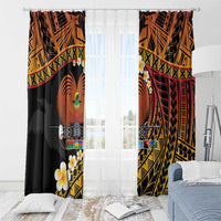 Melanesian Papua New Guinea Window Curtain Plumeria Bird of Paradise Tribal LT9 - Polynesian Pride