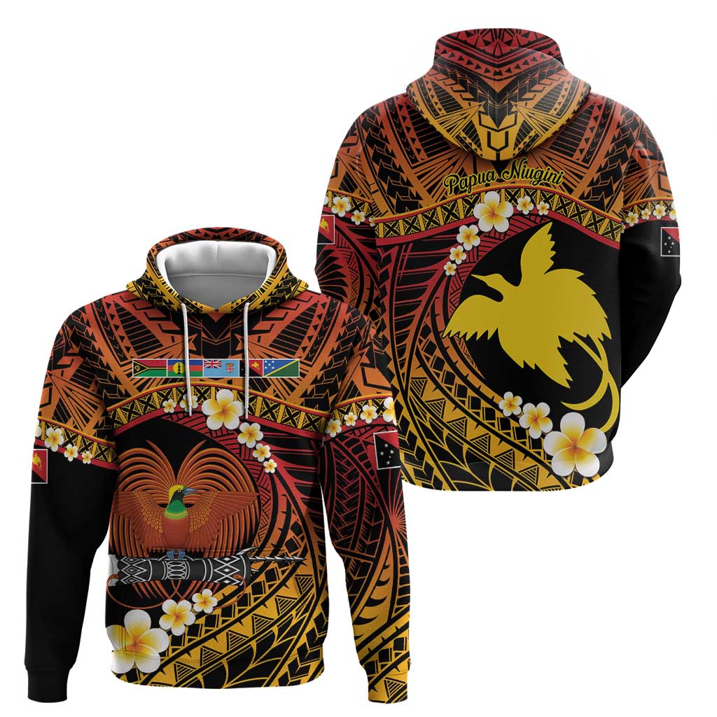 Melanesian Papua New Guinea Zip Hoodie Plumeria Bird of Paradise Tribal LT9 - Polynesian Pride