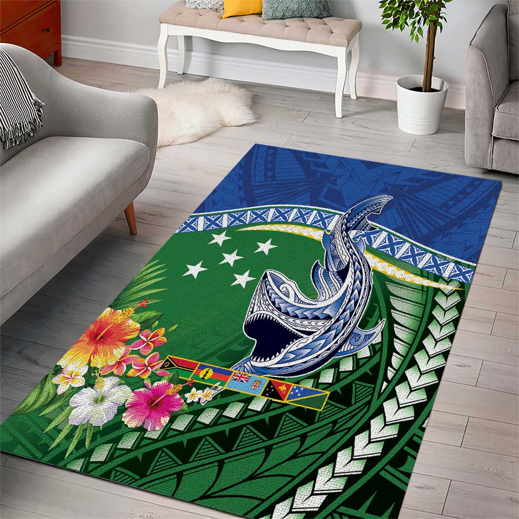 Melanesian Solomon Islands Area Rug Tropical Shark Tattoo LT9 - Polynesian Pride