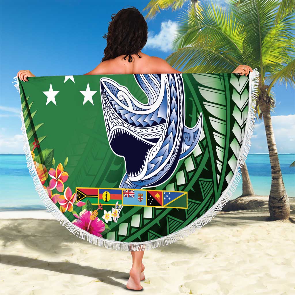 Melanesian Solomon Islands Beach Blanket Tropical Shark Tattoo LT9 - Polynesian Pride