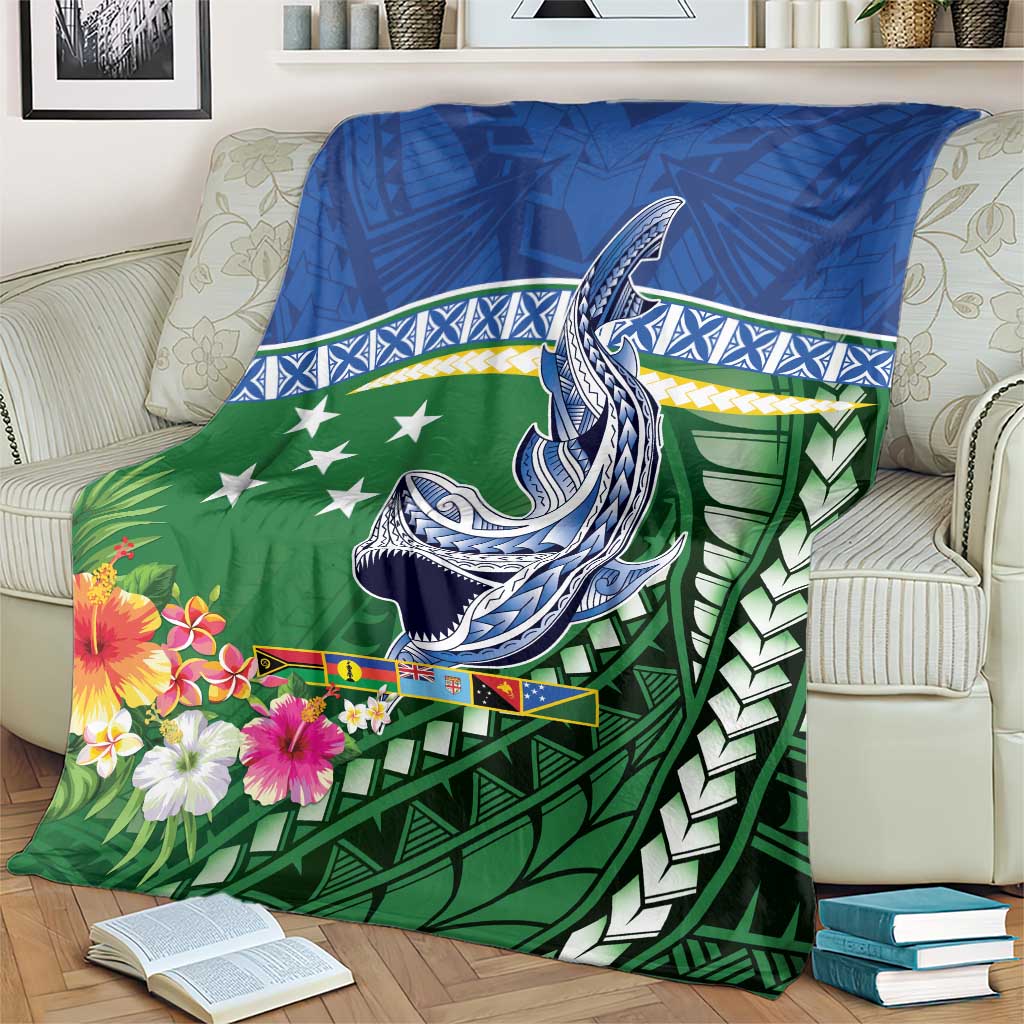 Melanesian Solomon Islands Blanket Tropical Shark Tattoo LT9 - Polynesian Pride
