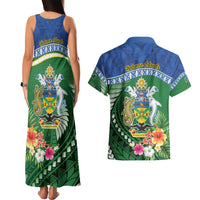 Melanesian Solomon Islands Couples Matching Tank Maxi Dress and Hawaiian Shirt Tropical Shark Tattoo LT9 - Polynesian Pride