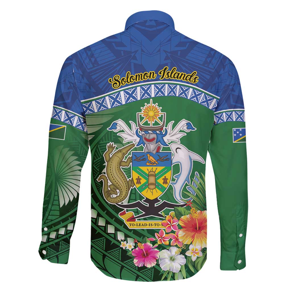 Melanesian Solomon Islands Family Matching Long Sleeve Bodycon Dress and Hawaiian Shirt Tropical Shark Tattoo LT9 - Polynesian Pride