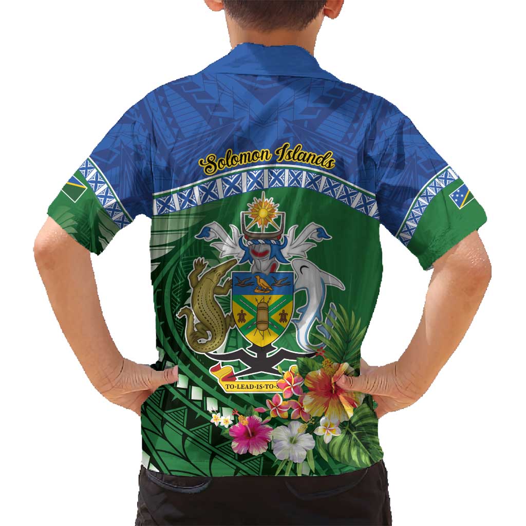 Melanesian Solomon Islands Family Matching Off Shoulder Short Dress and Hawaiian Shirt Tropical Shark Tattoo LT9 - Polynesian Pride