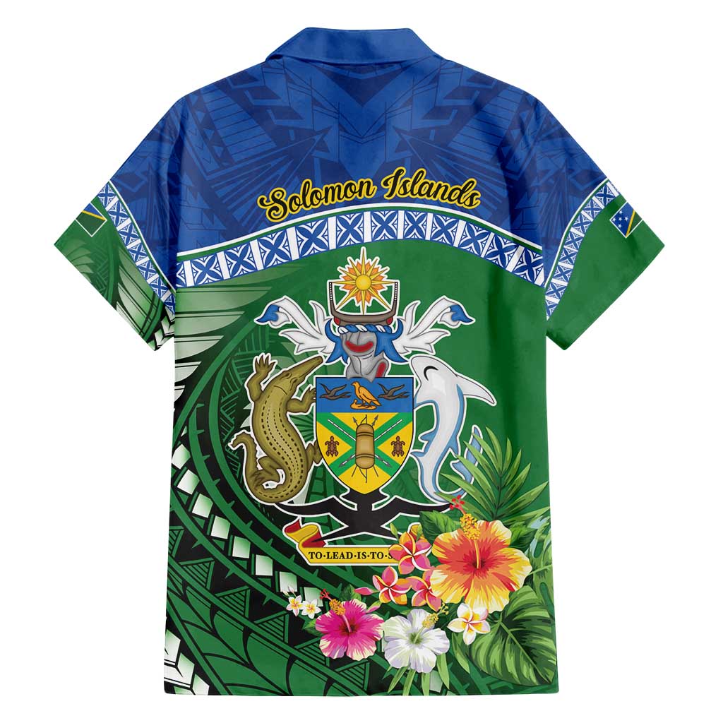 Melanesian Solomon Islands Family Matching Off Shoulder Short Dress and Hawaiian Shirt Tropical Shark Tattoo LT9 - Polynesian Pride