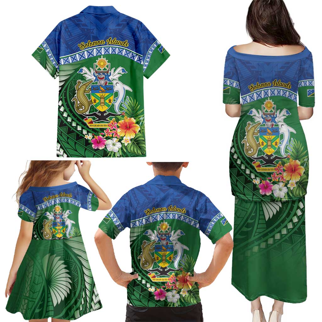 Melanesian Solomon Islands Family Matching Puletasi and Hawaiian Shirt Tropical Shark Tattoo LT9 - Polynesian Pride