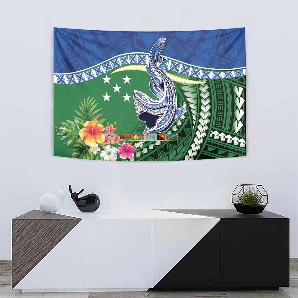 Melanesian Solomon Islands Tapestry Tropical Shark Tattoo LT9 - Polynesian Pride