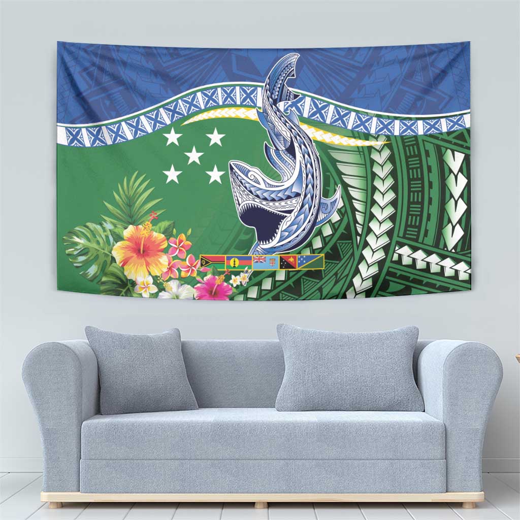 Melanesian Solomon Islands Tapestry Tropical Shark Tattoo LT9 - Polynesian Pride