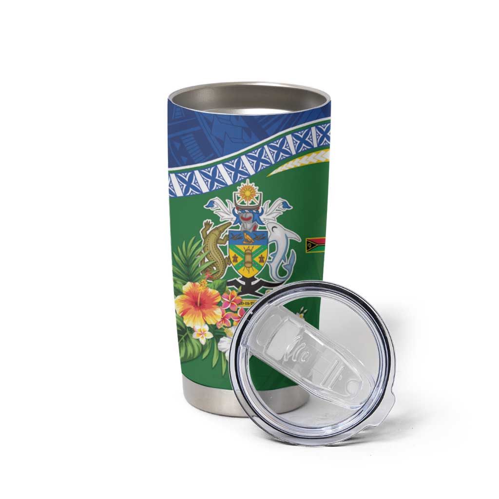 Melanesian Solomon Islands Tumbler Cup Tropical Shark Tattoo