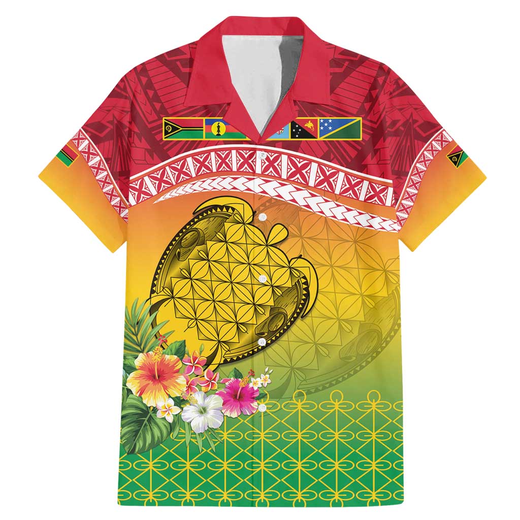 Melanesian Ni-Vanuatu Family Matching Mermaid Dress and Hawaiian Shirt Sea Turtle with Sand Drawing Pattern LT9 Dad's Shirt - Short Sleeve Reggae - Polynesian Pride