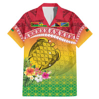 Melanesian Ni-Vanuatu Family Matching Mermaid Dress and Hawaiian Shirt Sea Turtle with Sand Drawing Pattern LT9 Dad's Shirt - Short Sleeve Reggae - Polynesian Pride