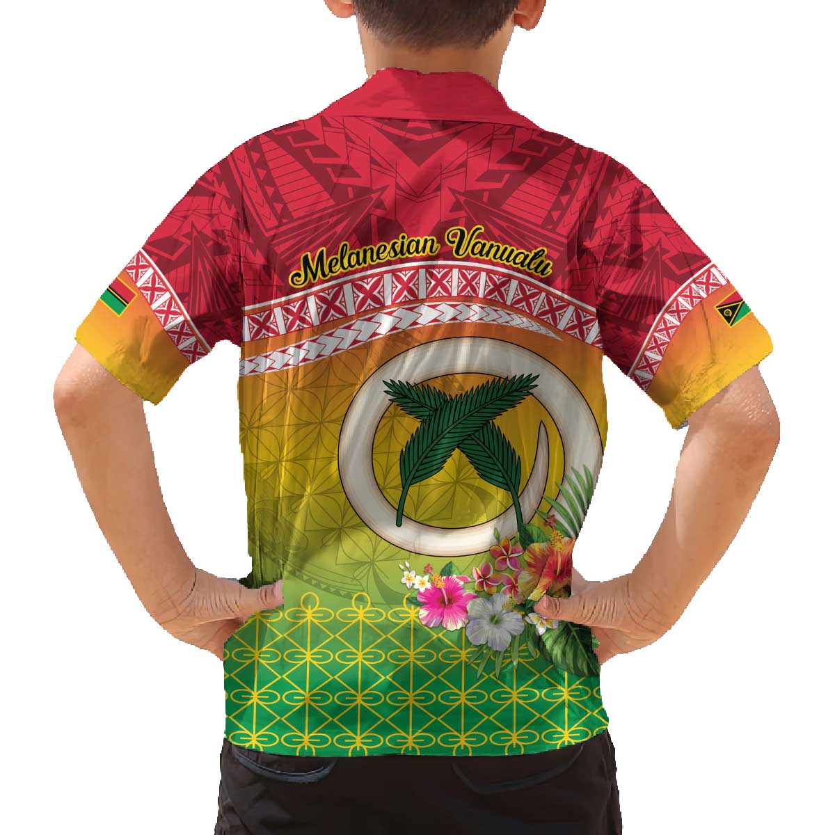 Melanesian Ni-Vanuatu Family Matching Off The Shoulder Long Sleeve Dress and Hawaiian Shirt Sea Turtle with Sand Drawing Pattern LT9 - Polynesian Pride