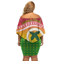 Melanesian Ni-Vanuatu Family Matching Off Shoulder Short Dress and Hawaiian Shirt Sea Turtle with Sand Drawing Pattern LT9 - Polynesian Pride