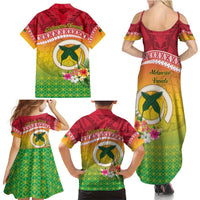 Melanesian Ni-Vanuatu Family Matching Summer Maxi Dress and Hawaiian Shirt Sea Turtle with Sand Drawing Pattern LT9 - Polynesian Pride