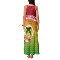 Melanesian Ni-Vanuatu Family Matching Tank Maxi Dress and Hawaiian Shirt Sea Turtle with Sand Drawing Pattern LT9 - Polynesian Pride