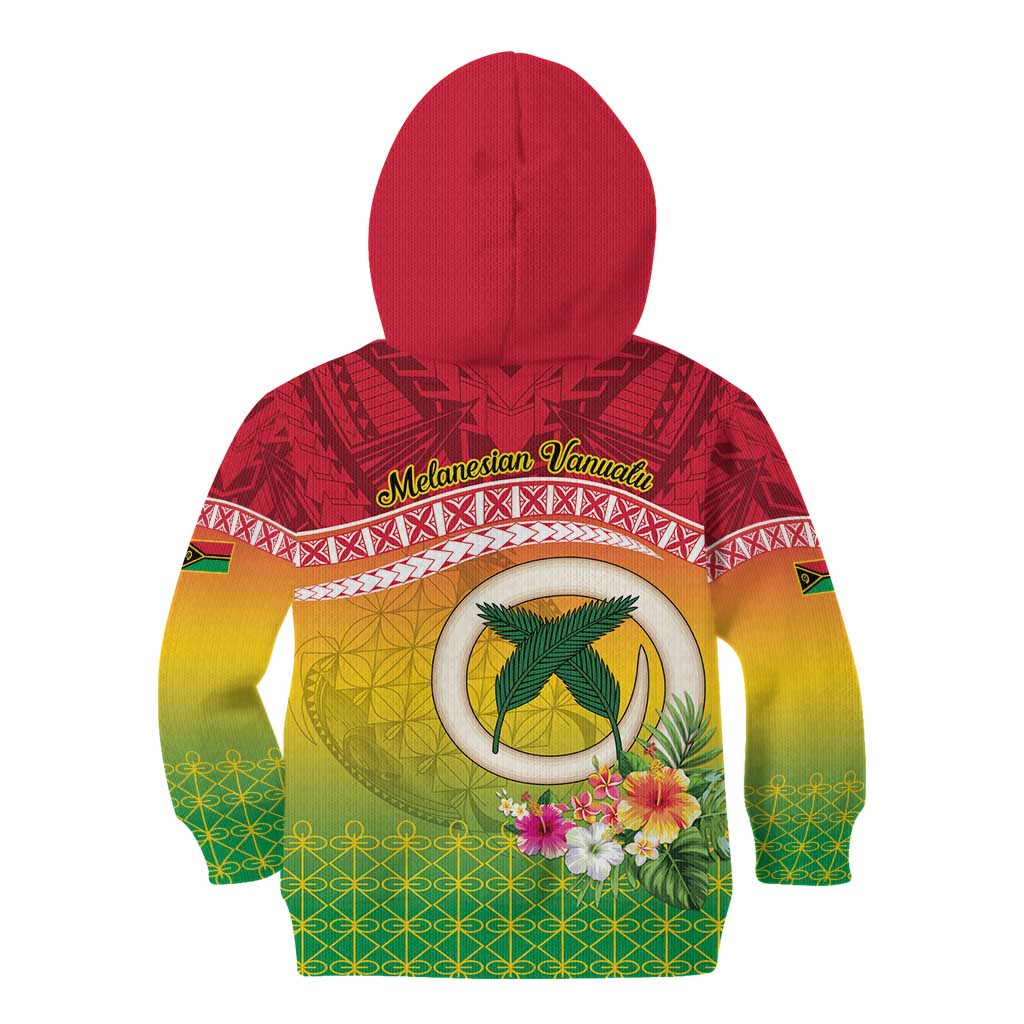 Melanesian Ni-Vanuatu Kid Hoodie Sea Turtle with Sand Drawing Pattern LT9 - Polynesian Pride