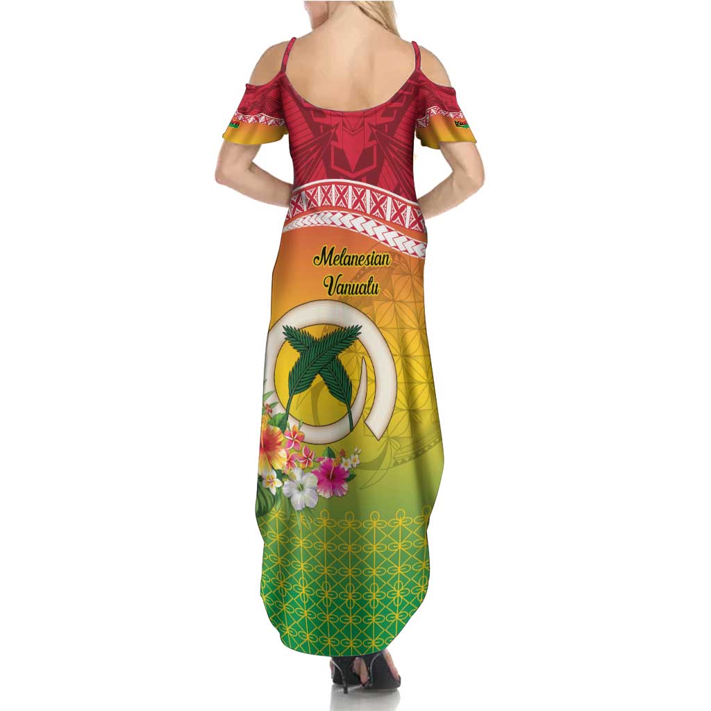 Melanesian Ni-Vanuatu Summer Maxi Dress Sea Turtle with Sand Drawing Pattern