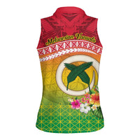 Melanesian Ni-Vanuatu Women Sleeveless Polo Shirt Sea Turtle with Sand Drawing Pattern LT9 - Polynesian Pride