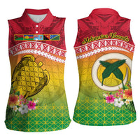 Melanesian Ni-Vanuatu Women Sleeveless Polo Shirt Sea Turtle with Sand Drawing Pattern LT9 - Polynesian Pride