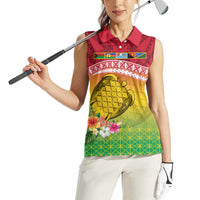 Melanesian Ni-Vanuatu Women Sleeveless Polo Shirt Sea Turtle with Sand Drawing Pattern LT9 - Polynesian Pride
