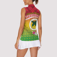 Melanesian Ni-Vanuatu Women Sleeveless Polo Shirt Sea Turtle with Sand Drawing Pattern LT9 - Polynesian Pride