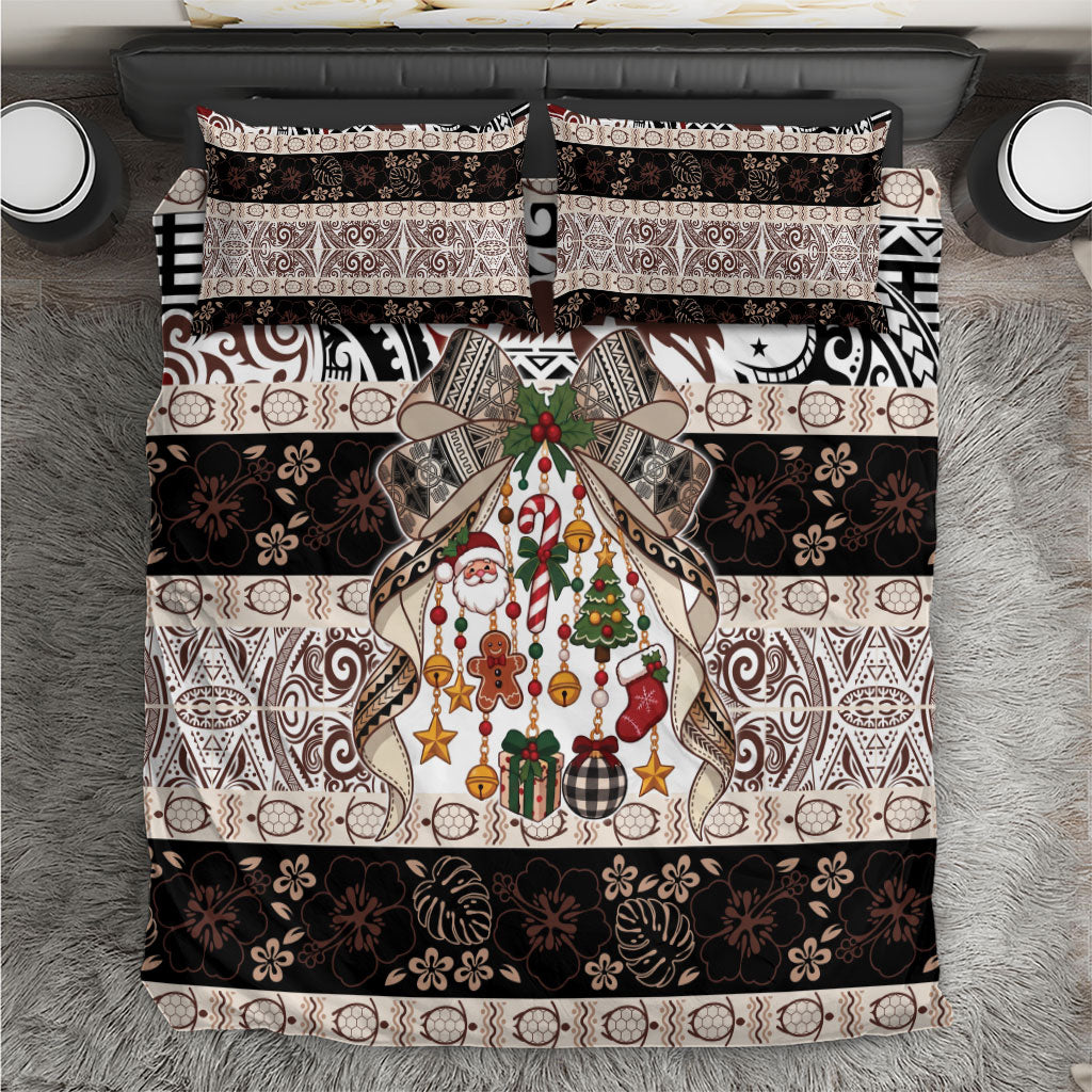 Papua New Guinea Bilum Christmas Bow Bedding Set Bikpela hamamas blong dispela Krismas LT9 Multicolor - Polynesian Pride