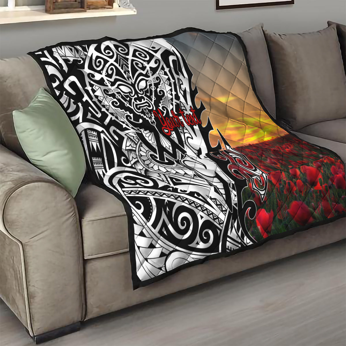 Personalised New Zealand Waitangi and ANZAC day Quilt LT9 - Polynesian Pride