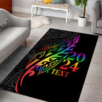 Personalised New Zealand Wellington Pride Area Rug Maori Fern with Pride Flag 2024 LT9 - Polynesian Pride