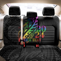 Personalised New Zealand Wellington Pride Back Car Seat Cover Maori Fern with Pride Flag 2024 LT9 - Polynesian Pride