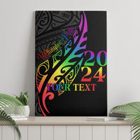 Personalised New Zealand Wellington Pride Canvas Wall Art Maori Fern with Pride Flag 2024 LT9 - Polynesian Pride
