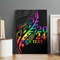 Personalised New Zealand Wellington Pride Canvas Wall Art Maori Fern with Pride Flag 2024 LT9 - Polynesian Pride