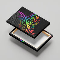 Personalised New Zealand Wellington Pride Canvas Wall Art Maori Fern with Pride Flag 2024 LT9 - Polynesian Pride
