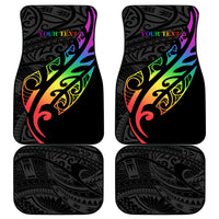 Personalised New Zealand Wellington Pride Car Mats Maori Fern with Pride Flag 2024 LT9 - Polynesian Pride