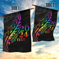 Personalised New Zealand Wellington Pride Garden Flag Maori Fern with Pride Flag 2024 LT9 - Polynesian Pride