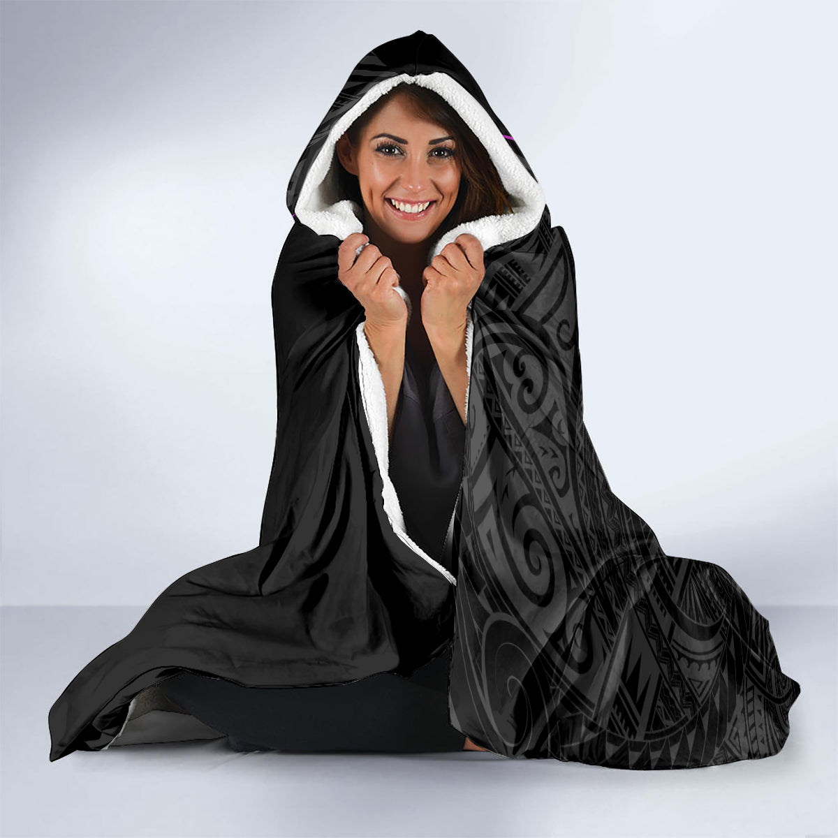 Personalised New Zealand Wellington Pride Hooded Blanket Maori Fern with Pride Flag 2024 LT9 - Polynesian Pride
