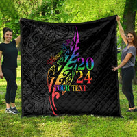Personalised New Zealand Wellington Pride Quilt Maori Fern with Pride Flag 2024 LT9 - Polynesian Pride