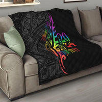 Personalised New Zealand Wellington Pride Quilt Maori Fern with Pride Flag 2024 LT9 - Polynesian Pride