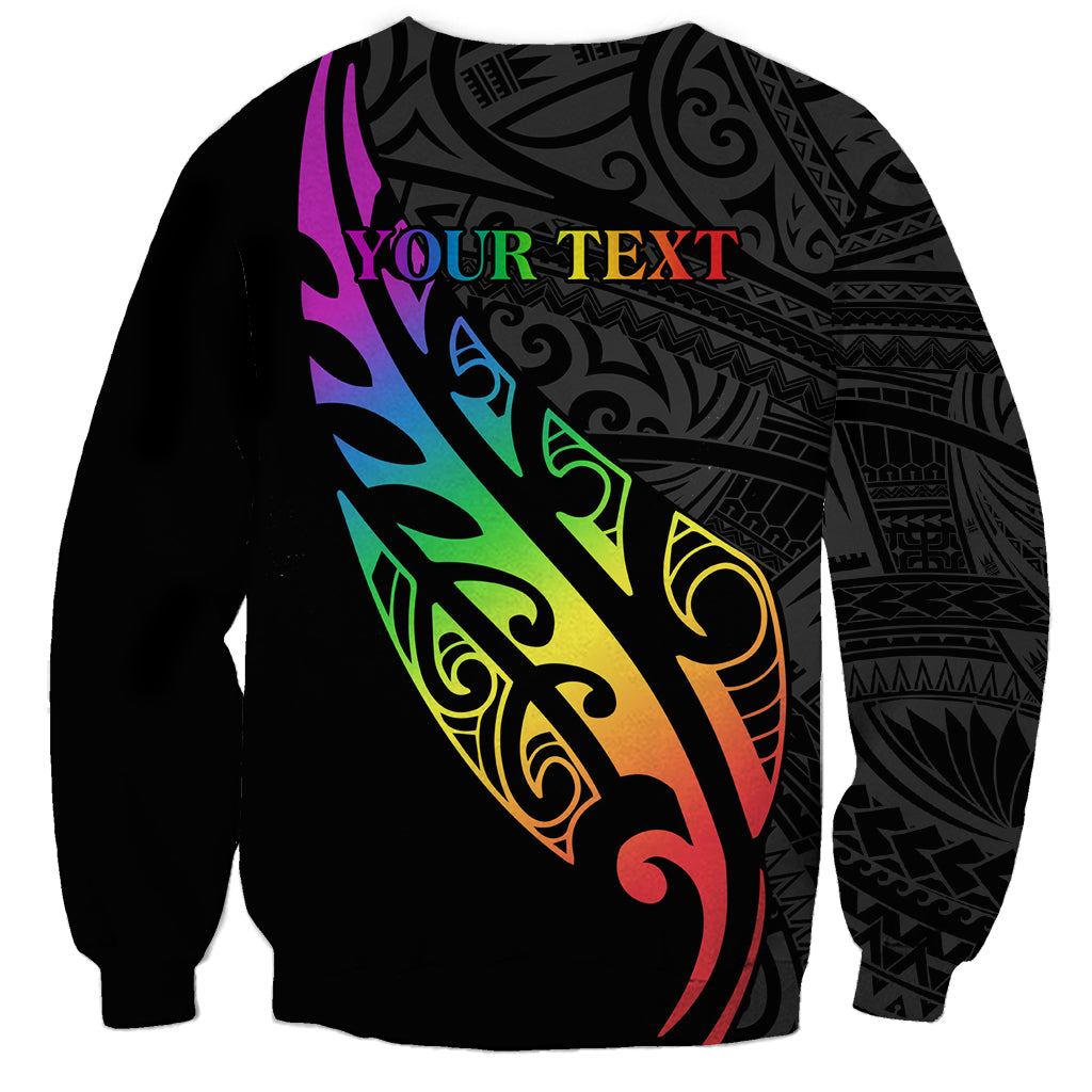 Personalised New Zealand Wellington Pride Sweatshirt Maori Fern with Pride Flag 2024 LT9 - Polynesian Pride