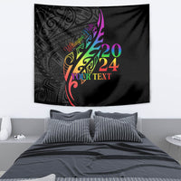 Personalised New Zealand Wellington Pride Tapestry Maori Fern with Pride Flag 2024 LT9 - Polynesian Pride