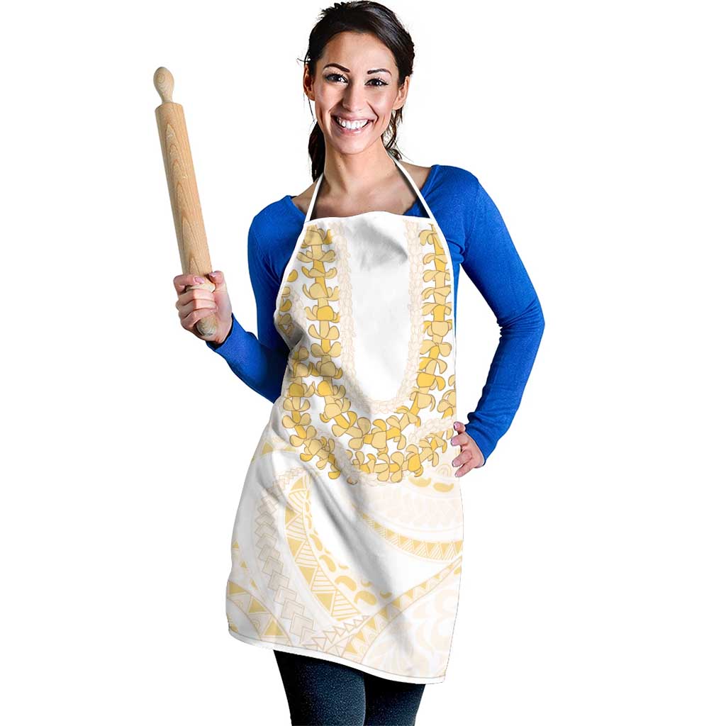 Aloha Lei Onaona Apron Beige Hawaiian Tribal Pattern - Polynesian Pride