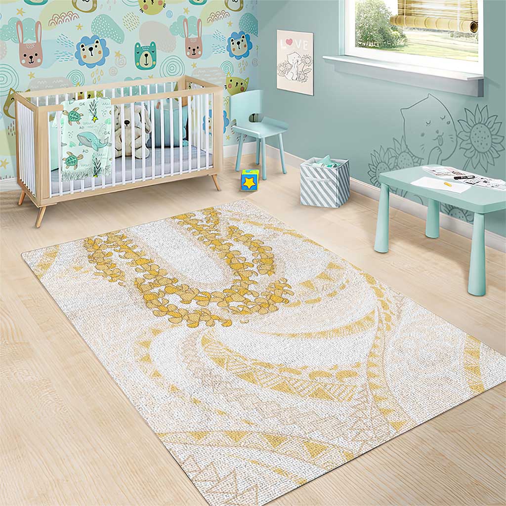 Aloha Lei Onaona Area Rug Beige Hawaiian Tribal Pattern LT9 - Polynesian Pride