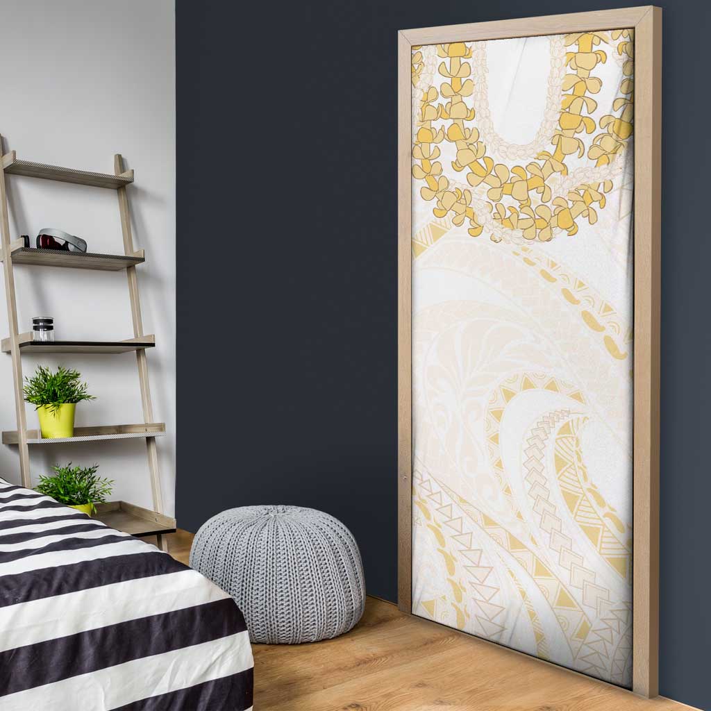 Aloha Lei Onaona Door Cover Beige Hawaiian Tribal Pattern - Polynesian Pride