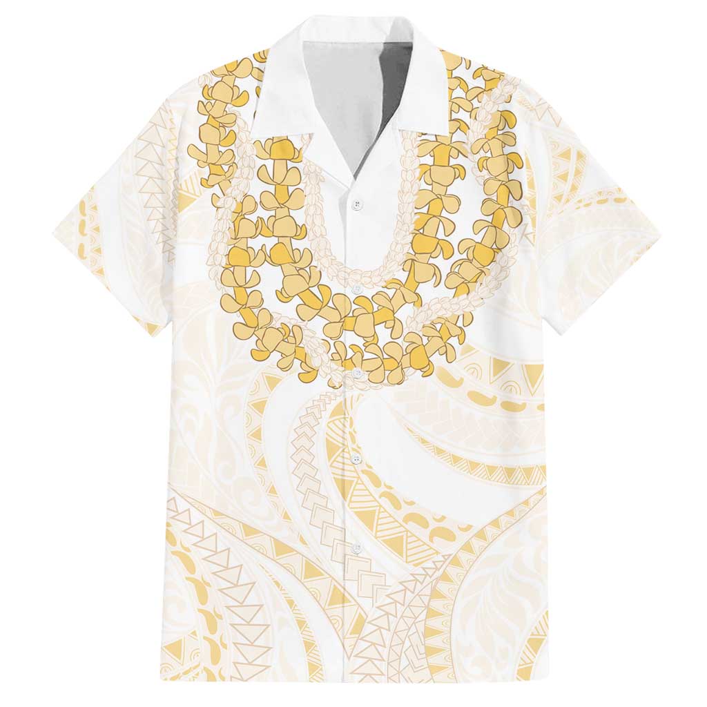 Aloha Lei Onaona Family Matching Off Shoulder Maxi Dress and Hawaiian Shirt Beige Hawaiian Tribal Pattern LT9 Dad's Shirt - Short Sleeve Beige - Polynesian Pride