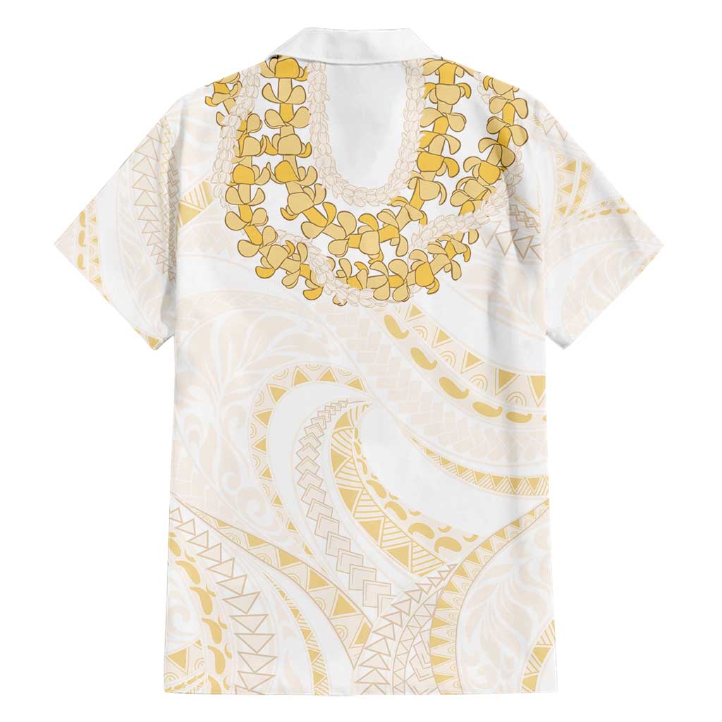 Aloha Lei Onaona Family Matching Puletasi and Hawaiian Shirt Beige Hawaiian Tribal Pattern LT9 - Polynesian Pride