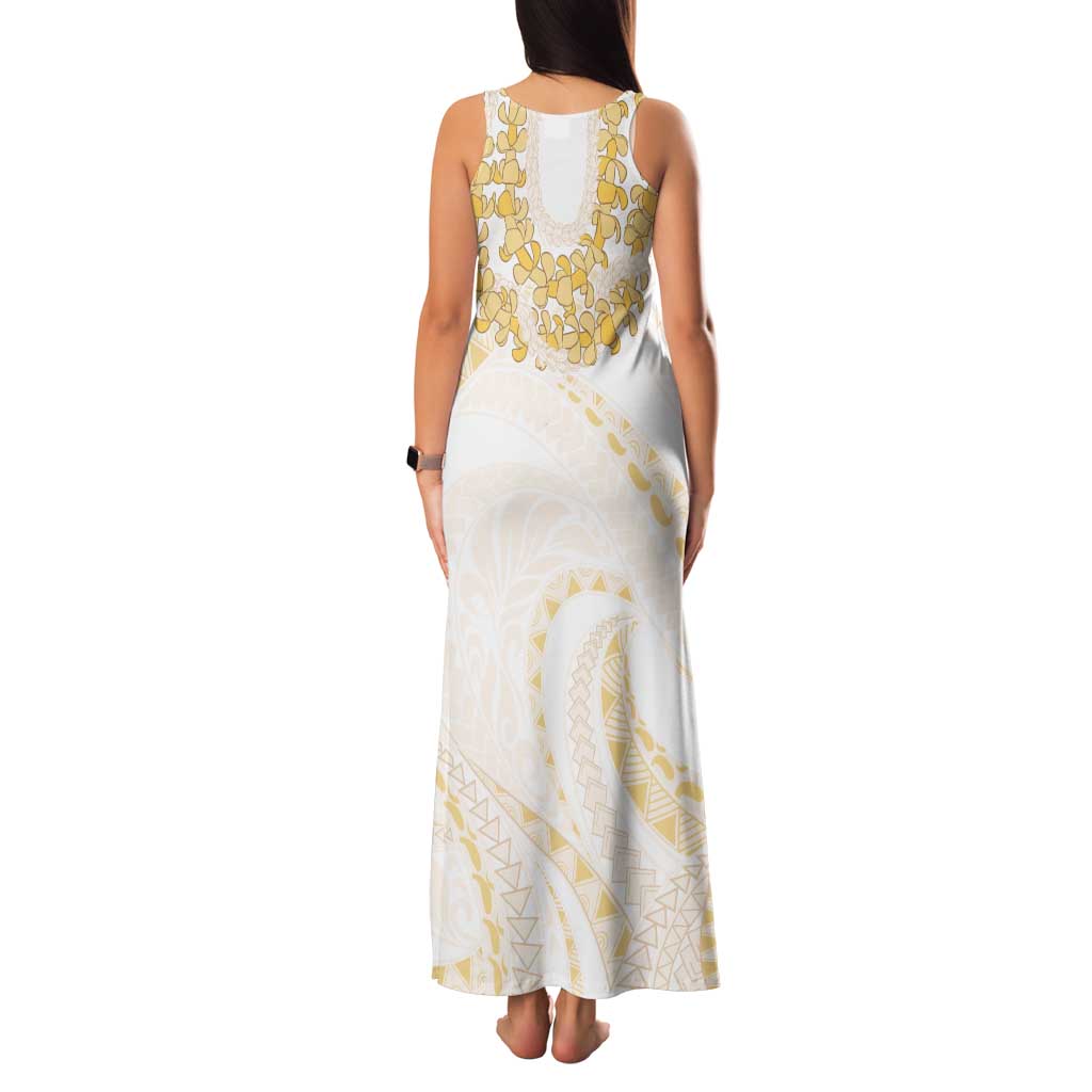 Aloha Lei Onaona Family Matching Tank Maxi Dress and Hawaiian Shirt Beige Hawaiian Tribal Pattern LT9 - Polynesian Pride